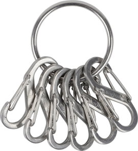 Kulcskarika, ezüst színű, 6 db S-Biner karabínerrel NI-KRGS-11-R3 KeyRing NITE Ize