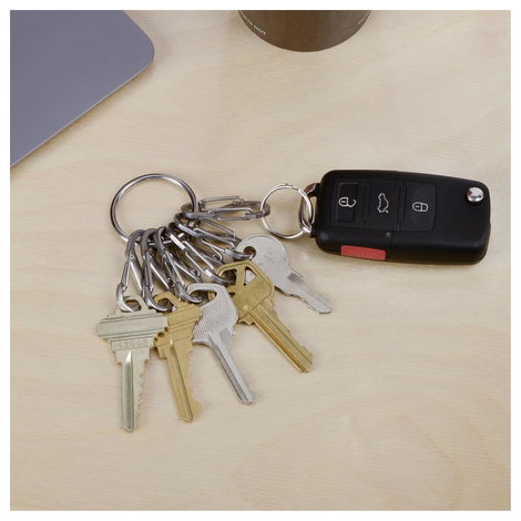 Kulcskarika, ezüst színű, 6 db S-Biner karabínerrel NI-KRGS-11-R3 KeyRing NITE Ize 4. kép