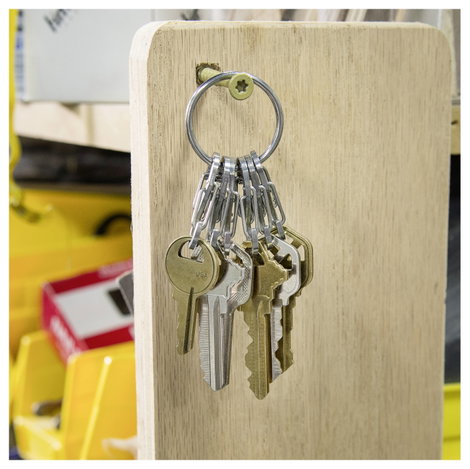 Kulcskarika, ezüst színű, 6 db S-Biner karabínerrel NI-KRGS-11-R3 KeyRing NITE Ize 5. kép