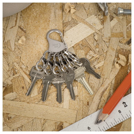 Kulcstartó 6 db karabínerrel, ezüst színű, Locker NI-KLK-11-R3 KeyRack Locker NITE Ize 10. kép