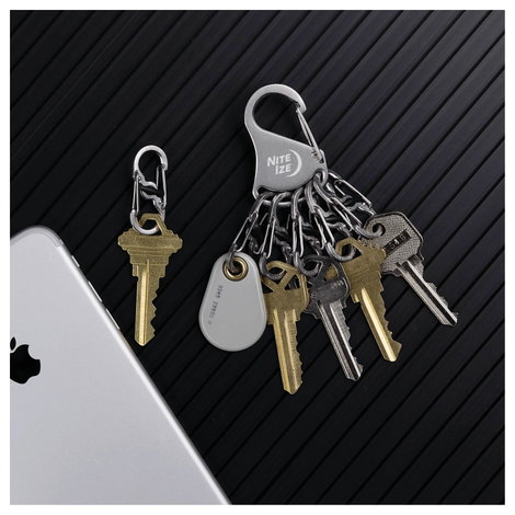 Kulcstartó 6 db karabínerrel, ezüst színű, Locker NI-KLK-11-R3 KeyRack Locker NITE Ize 11. kép