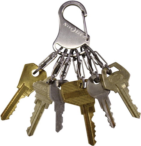 Kulcstartó 6 db karabínerrel, ezüst színű, Locker NI-KLK-11-R3 KeyRack Locker NITE Ize 13. kép