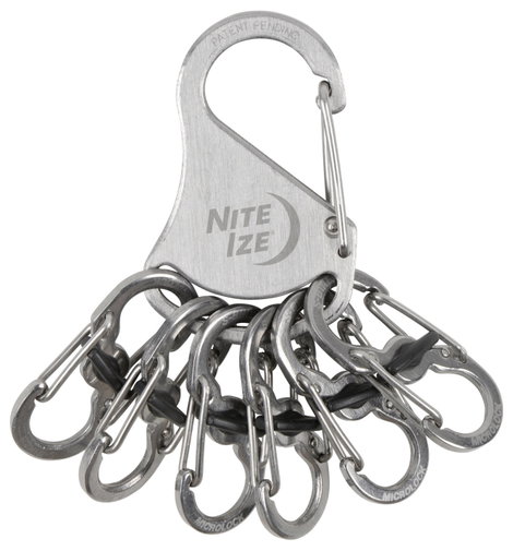 Kulcstartó 6 db karabínerrel, ezüst színű, Locker NI-KLK-11-R3 KeyRack Locker NITE Ize 2. kép