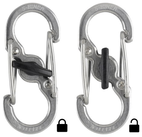 Kulcstartó 6 db karabínerrel, ezüst színű, Locker NI-KLK-11-R3 KeyRack Locker NITE Ize 6. kép
