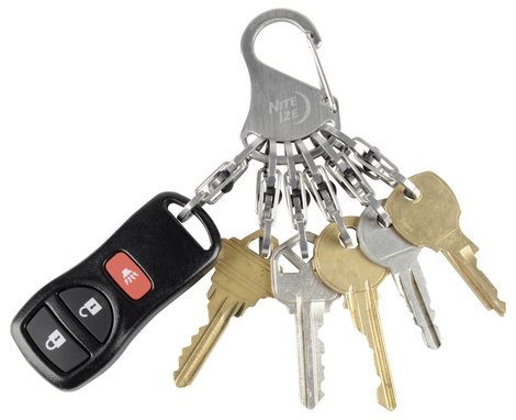 Kulcstartó 6 db karabínerrel, ezüst színű, Locker NI-KLK-11-R3 KeyRack Locker NITE Ize 7. kép