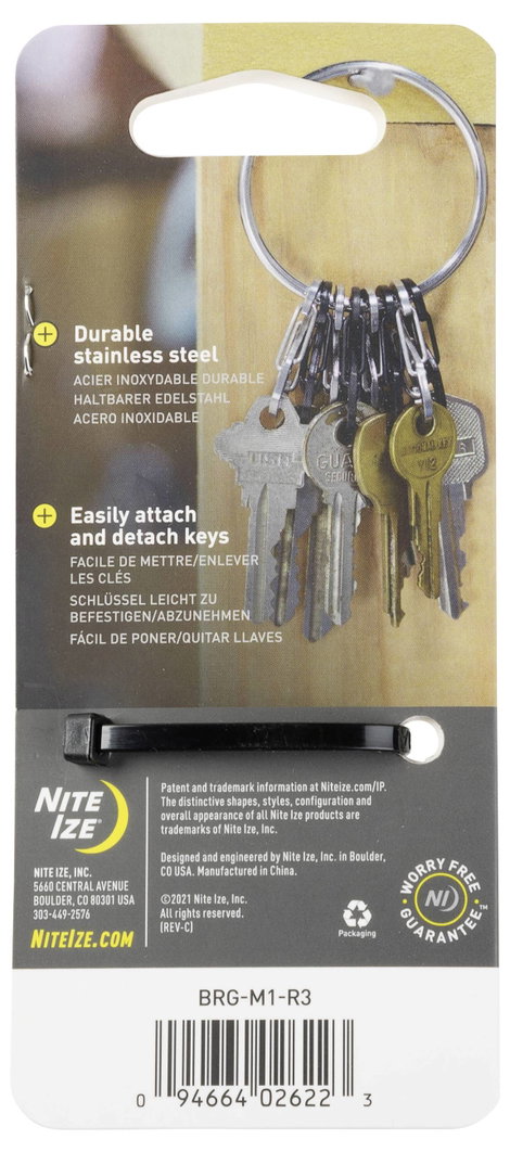 Kulcskarika 8 db S-Biner karabínerrel NI-BRG-M1-R3 BigRing 8 S-Biner NITE Ize 5. kép