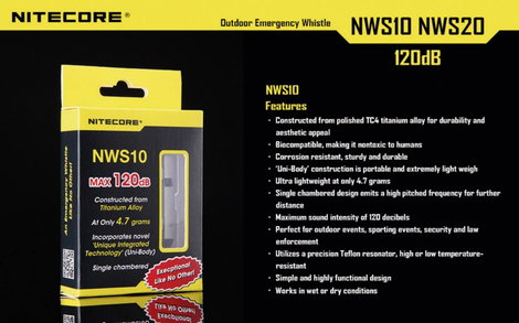 NiteCore Vészjelző síp, NiteCore NWS10 Vészjelző síp, NWS10 5. kép