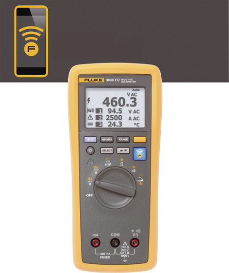 Grafikus, többsoros digitális multiméter, True RMS adattárolós, bluetooth kapcsolat Fluke FLK-3000 F 4. kép