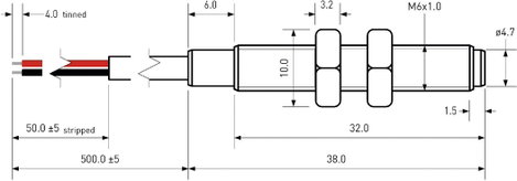 Reed érzékelő PIC MS-226M-3/970 1 záró 1 A 200 V/DC/ 140 V/AC 10 W 2. kép
