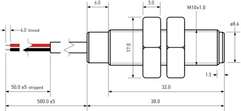 Reed érzékelő PIC MS-2210M-3/973 1 záró 1 A 200 V/DC/ 140 V/AC 10 W 2. kép