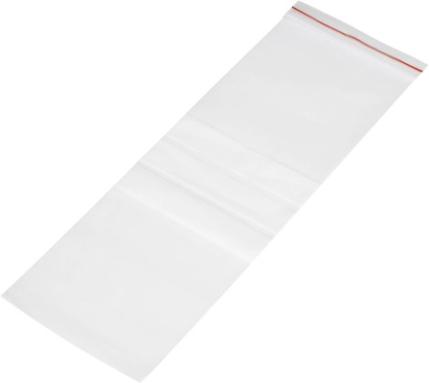 Simítózáras tasak 100 mm x 300 mm, átlátszó, feliratozható csíkkal