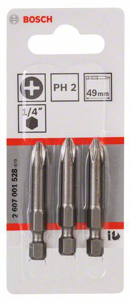 Csavarhúzó BIT betét PH2 x 49 mm 3db Bosch 2607001528 2. kép