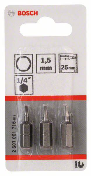 Csavarozó bit extrakemény, HEX 1.5, 25 mm Bosch 2607001716 1.5 mm hossz:25 mm 2. kép