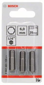 Csavarozó bit extrakemény, HEX 6, 25 mm Bosch 2607001728 6.0 mm hossz:25 mm 2. bélyegkép