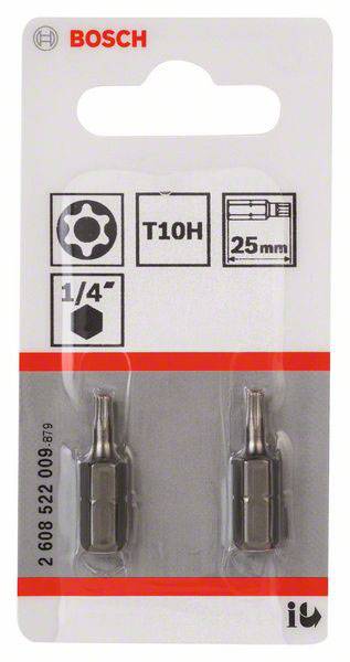 Security-Torx®-Csavarozó bit extrakemény, T10H, 25 mm Bosch 2608522009 TR 10 hossz:25 mm 2. kép