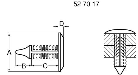 PB Fastener Alaplap tartó 354-9052-0010 Alaplap méret 1.8 - 5 mm Műanyag 2. kép