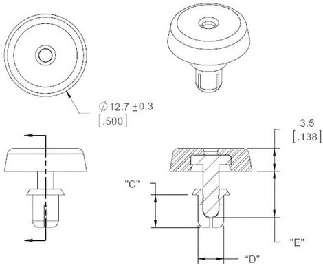 Richco Műszerdoboz láb terpesztő rögzítéssel, FSR FSR-6 (C x D x E) 5 x 4 x 7.1 mm Poliamid Fekete 3. kép
