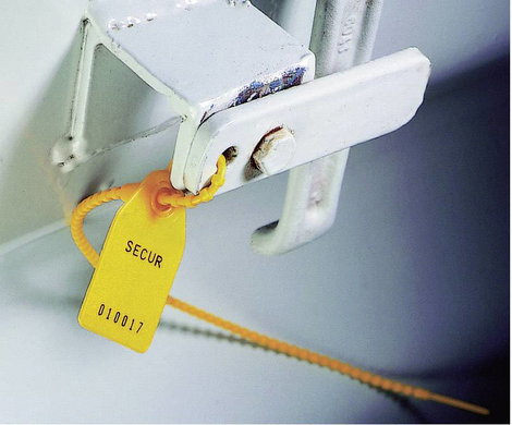 Áthúzós kábelkötegelő plomba 193 mm, piros, HellermannTyton Robo-Lock RL350-PE-RD-M0 2. kép