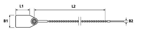 Áthúzós kábelkötegelő plomba 193 mm, piros, HellermannTyton Robo-Lock RL350-PE-RD-M0 3. kép
