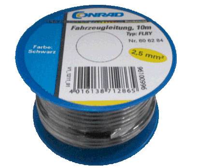 Járművezeték FLRY-B 1 x 2.50 mm² Fekete AIV 10 m