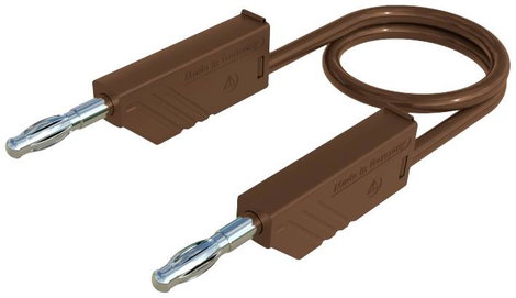 Mérőzsinór, mérővezeték 2db 4mm-es toldható banándugóval 2,5 mm² PVC, 50cm barna SKS Hirschmann MLN