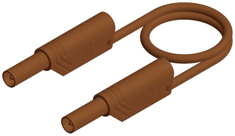 Mérőzsinór, szigetelt mérővezeték 2db 4mm-es toldható banándugóval 2,5 mm² PVC, 2 m barna SKS Hirsch