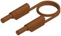 Mérőzsinór, szigetelt mérővezeték 2db 4mm-es toldható banándugóval 2,5 mm² PVC, 2 m barna SKS Hirsch bélyegkép