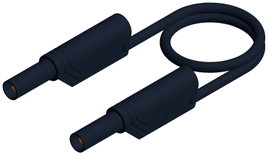 Mérőzsinór, szigetelt mérővezeték 2db 4mm-es toldható banándugóval 1 mm² PVC, 1 m fekete SKS Hirschm