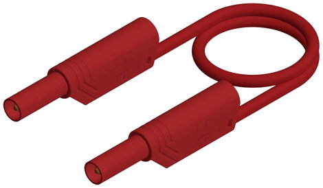 Mérőzsinór, mérővezeték 4 mm-es banándugóval, 1 mm² Szilikon 2 m piros SKS Hirschmann MLS SIL WS 200