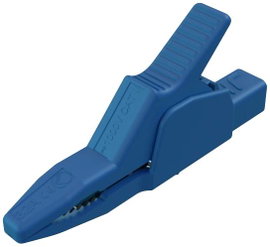 Szigetelet krokodilcsipesz, mérőcsipesz 4 mm-es csatlakozóaljjal, kék SKS Hirschmann AK 2 B 2540