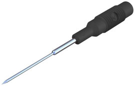 Mérőhegy, mérőtüske, 4mm-es banándugó aljzattal, fekete SKS Hirschmann MZS 1