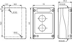 BACO Üres készülékdoboz furattal LBX0200 2. kép