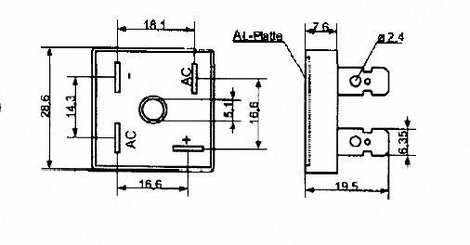 Szilícium hídegyenirányító B80/70 25 A 3. kép