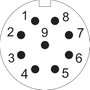 Kerek dugaszolós csatlakozó, Push-Pull IP67 9 pól. dugó 3 A SF1210/S9 II Weipu 1 St. 4. bélyegkép