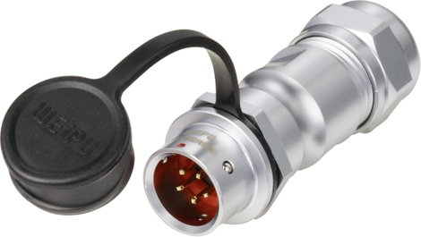 Kerek dugaszolós csatlakozó, Push-Pull IP67 5 pól. In-Line dugó 5 A SF1211/P5 II Weipu 1 St.