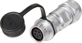 Kerek dugaszolós csatlakozó, Push-Pull IP67 5 pól. In-Line aljzat 5 A SF1211/S5 II Weipu 1 St.