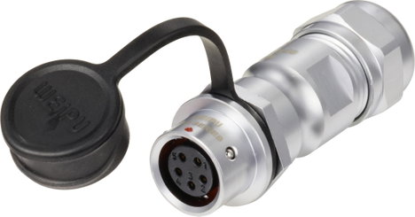 Kerek dugaszolós csatlakozó, Push-Pull IP67 5 pól. In-Line aljzat 5 A SF1211/S5 II Weipu 1 St.