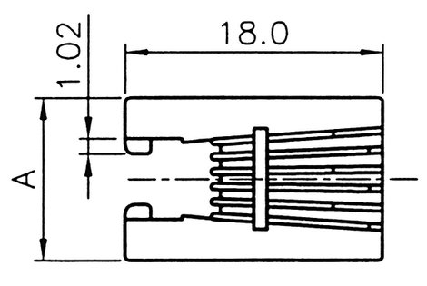 RJ10 beépíthető csatlakozó aljzat, 4P4C, függőleges, ASSMANN WSW A-20040/LP 3. kép