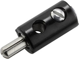 Miniatűr banándugó Dugó, egyenes stift Ø: 2.6 mm Szürke 1 db