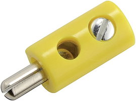 Miniatűr banándugó Dugó, egyenes stift Ø: 2.6 mm Narancs 1 db