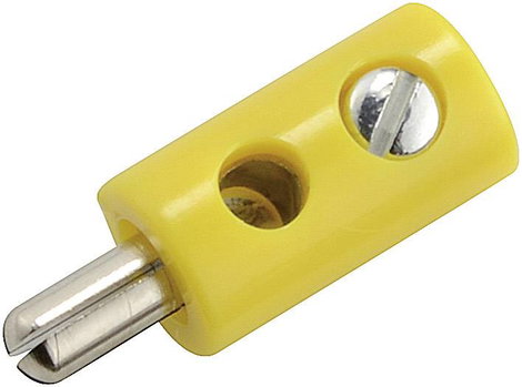 Miniatűr banándugó Dugó, egyenes stift Ø: 2.6 mm Narancs 1 db