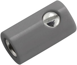 Miniatűr laboratóriumi hüvely Alj, egyenes stift Ø: 2.6 mm Szürke 1 db