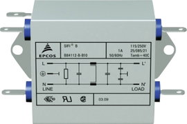 Epcos Hálózati zavarszűrő SIFI B, fokozott csillapítás STANDARD SZŰRŐ, SIFI B, 2X20A 250V 115 - 250 
