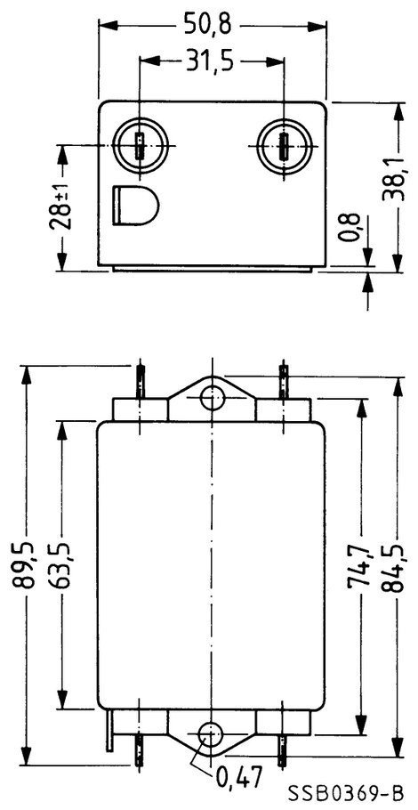 Epcos Hálózati zavarszűrő SIFI B, fokozott csillapítás STANDARD SZŰRŐ, SIFI B, 2X20A 250V 115 - 250 2. kép