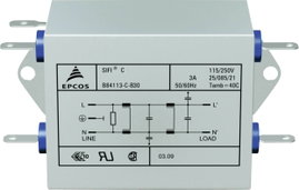 Epcos Hálózati zavarszűrő, SIFI C, nagy csillapítás STANDARD SZŰRŐ, SIFI C, 2X10A 250V 115/250 V/50-