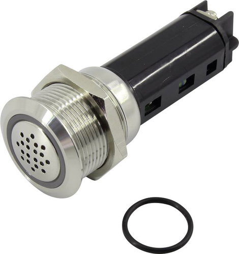 Akusztikus jeladó 19 mm, 24 V/DC piros, Tru Components 718828