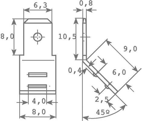 Dugasznyelvek heggesztett csatlakozáshoz 6,3 x 0,8 mm Vogt Verbindungstechnik 2. kép
