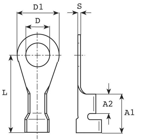 Gyűrűs kábelsaru 0.5 mm² 1 mm² M3 Szigetelés nélkül Fémes Vogt Verbindungstechnik 3310A.68 1 db 2. kép