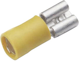 Lapos csúszósaru hüvely 9,5 x 1,2 mm, részlegesen szigetelt, sárga, Cimco 180235