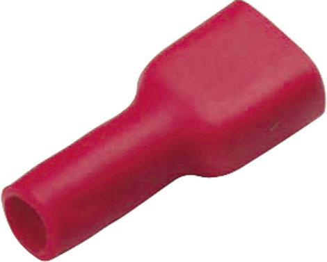 Lapos csúszósaru hüvely 2,8 x 0,8 mm, szigetelt, piros, Cimco 180243